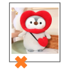 Kawaii knuffel pinguin rood hart